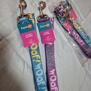 (Set of 2) Aspen Pet Woof Dog Leash Set